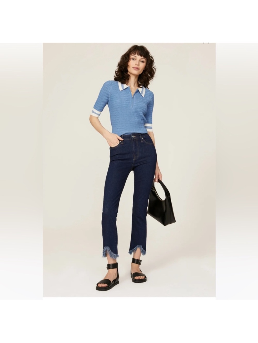 Veronica Beard jorja stretch collared knit polo Medium